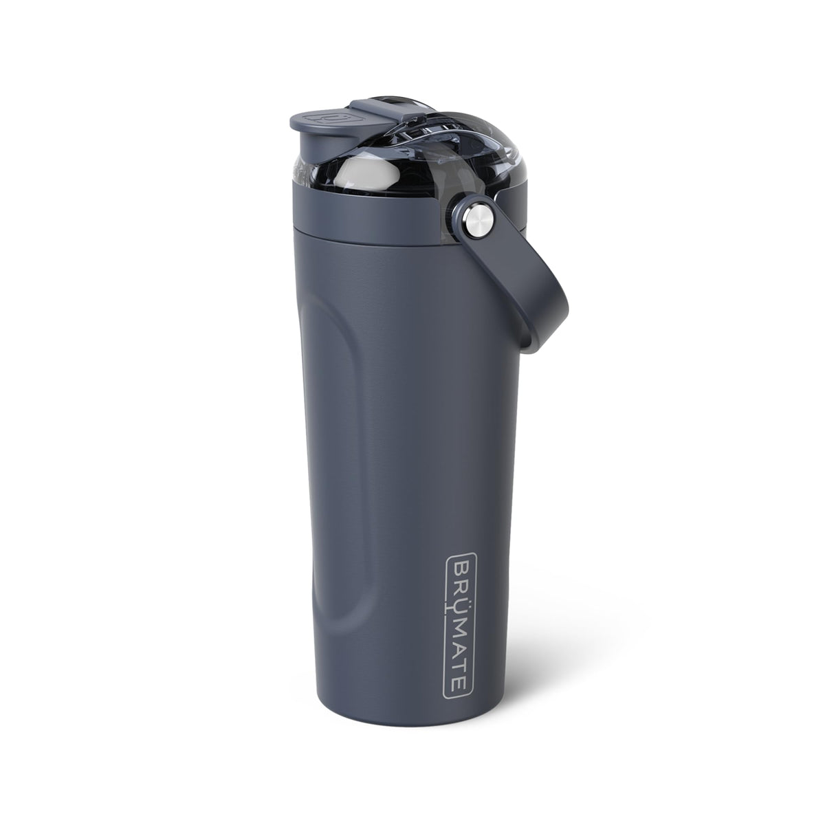 BrüMate MultiShaker frente en Nightfall Blue mostrando diseño elegante y aislamiento