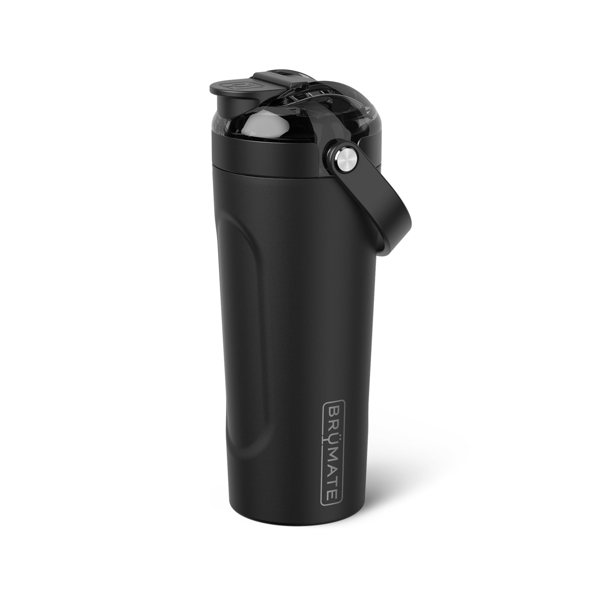 BrüMate MultiShaker frente en negro mate mostrando diseño y capacidad