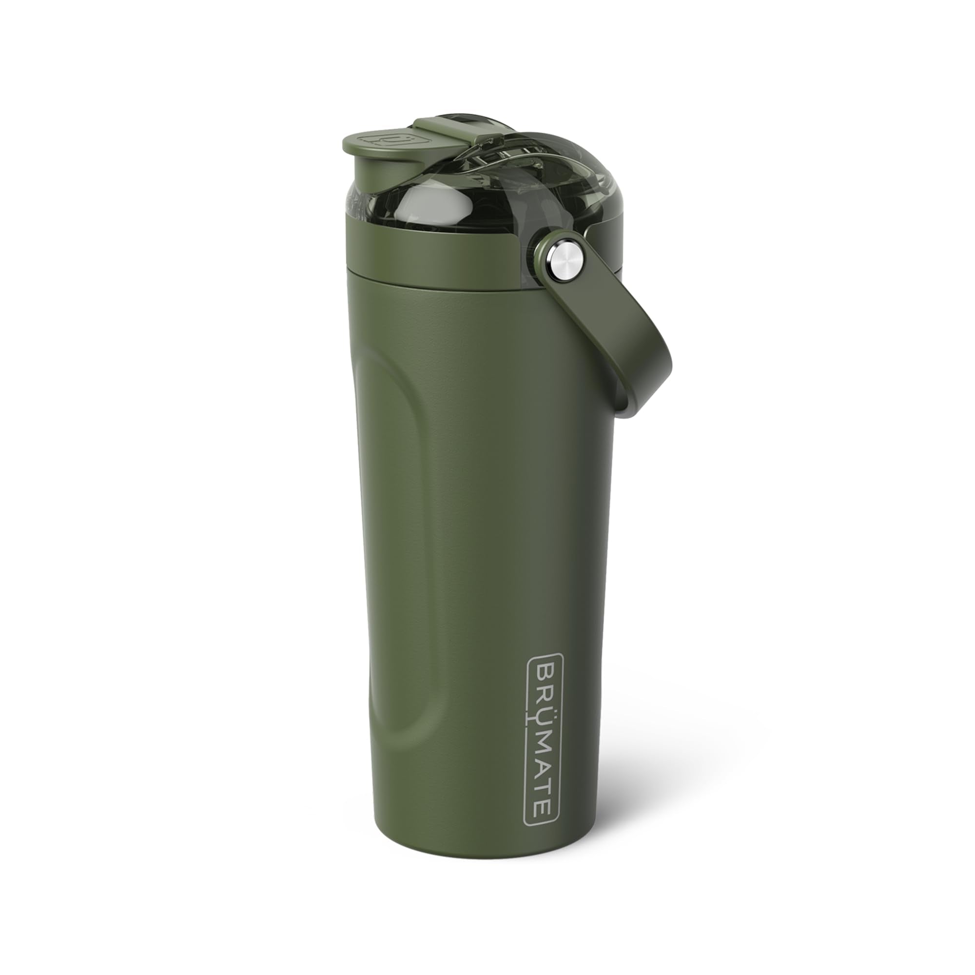 BrüMate MultiShaker frontal OD Green mostrando diseño y aislamiento