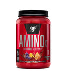 BSN envase frontal de AMINOx Fruit Punch mostrando tamaño y diseño