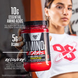 BSN bebida AMINOx preparada en vaso para hidratación y resistencia