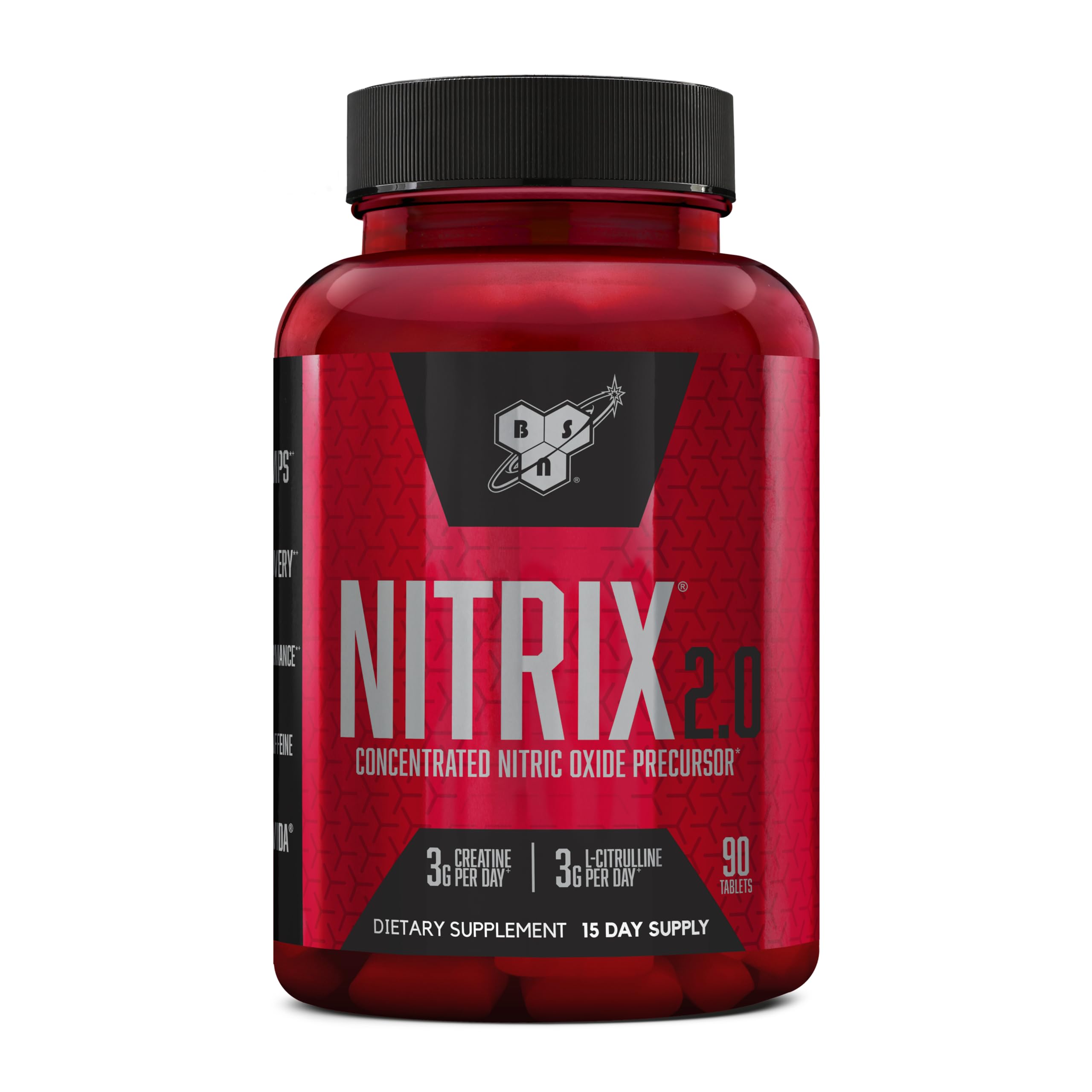 BSN frasco frontal que muestra NITRIX 2.0 para rendimiento y congestión