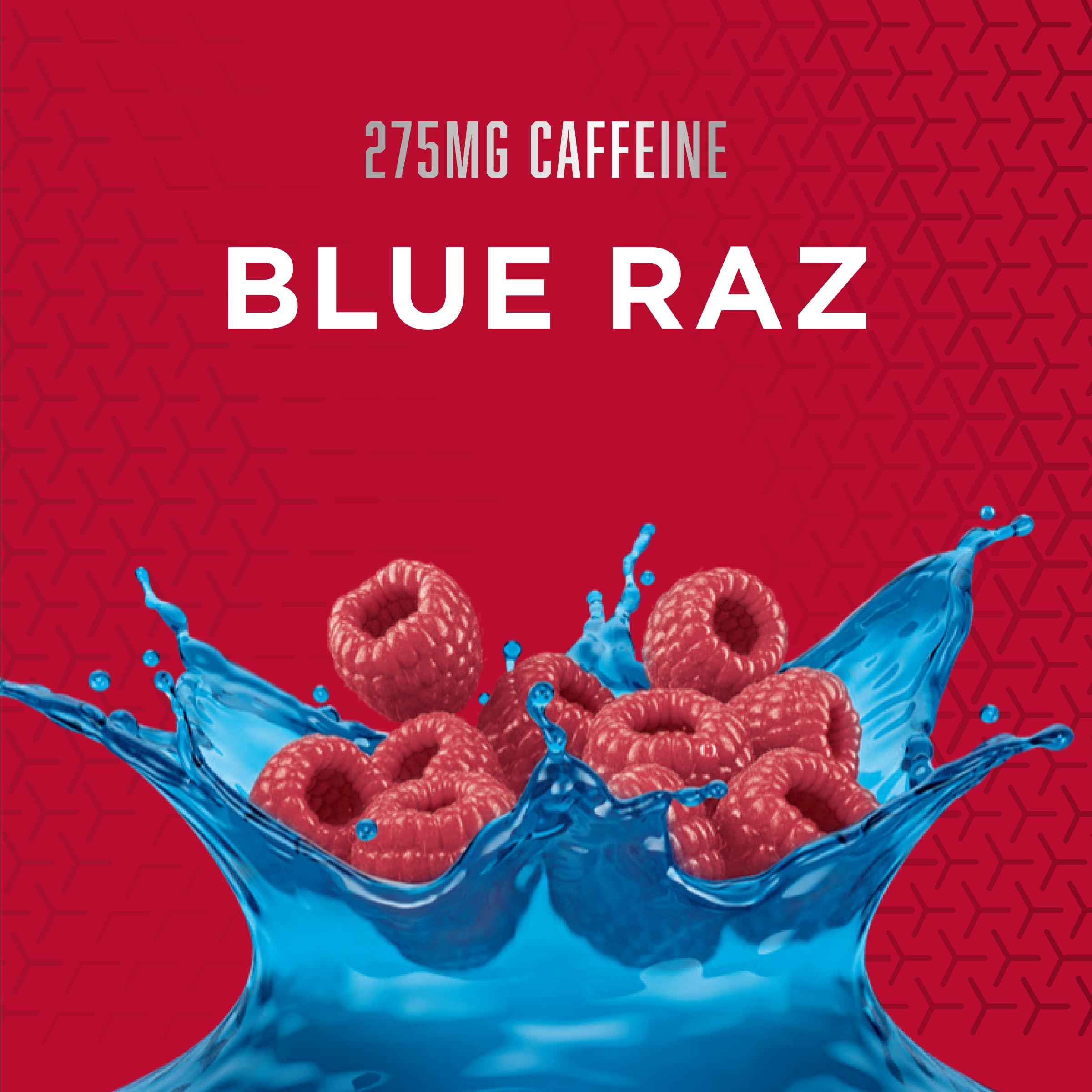 BSN polvo azul de N.O.-XPLODE en primer plano que indica mezcla homogénea y sabor