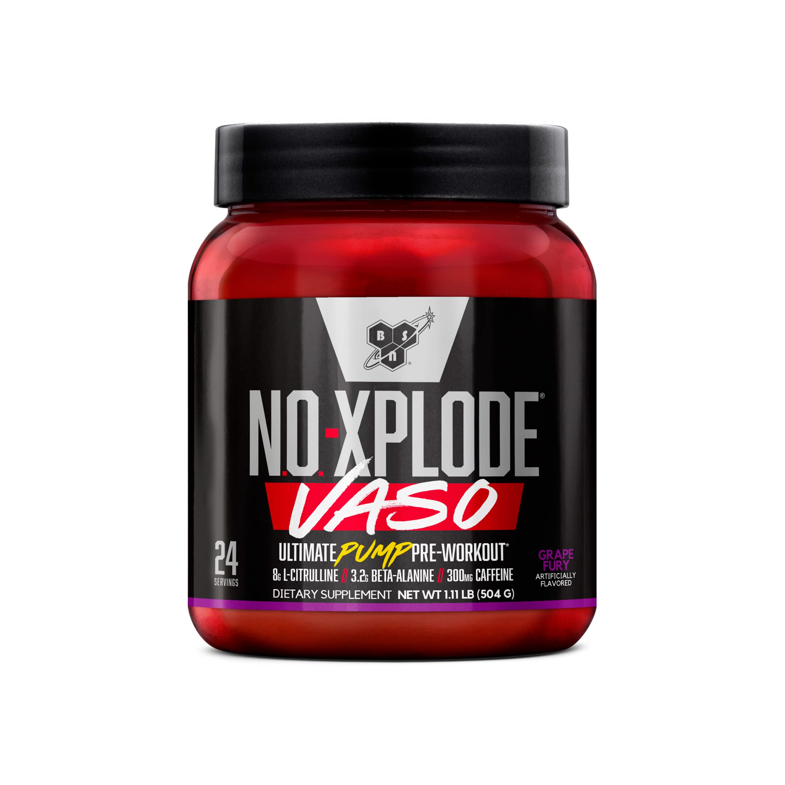 BSN frasco N.O.-XPLODE Vaso frente mostrando diseño y cantidad