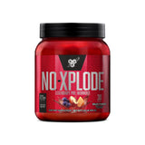 BSN N.O.-XPLODE frente del envase mostrando diseño y sabor Fruit Punch para energía