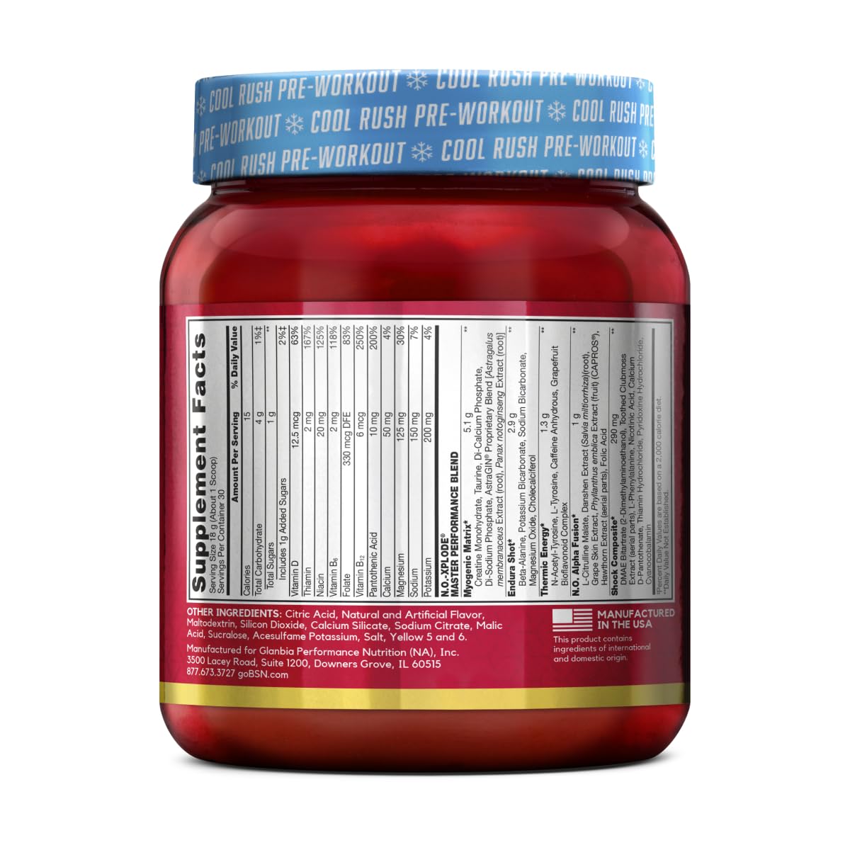 BSN atleta en gimnasio tomando N.O.-XPLODE antes de su rutina