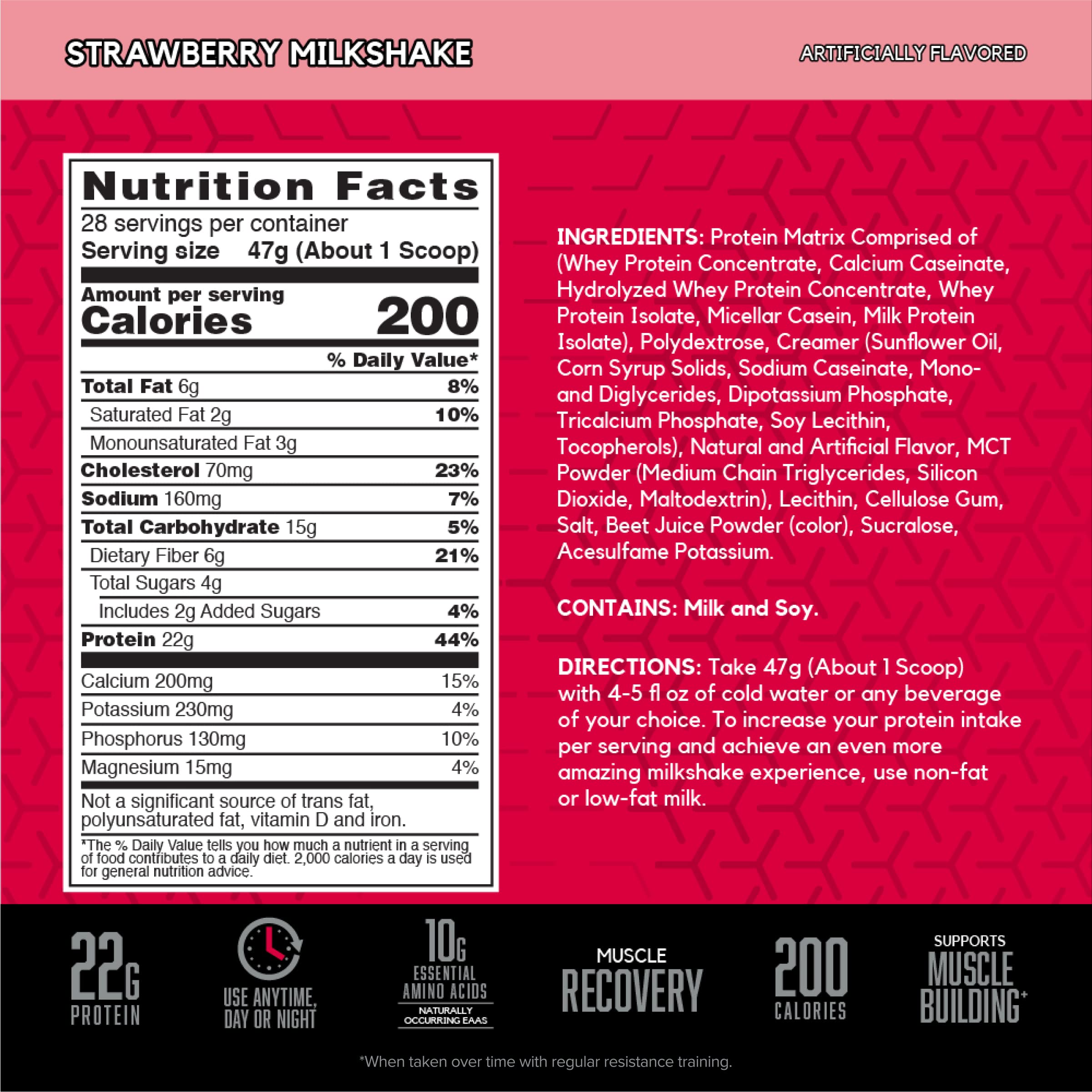 BSN SYNTHA-6 batido en vaso con aspecto milkshake y sabor agradable