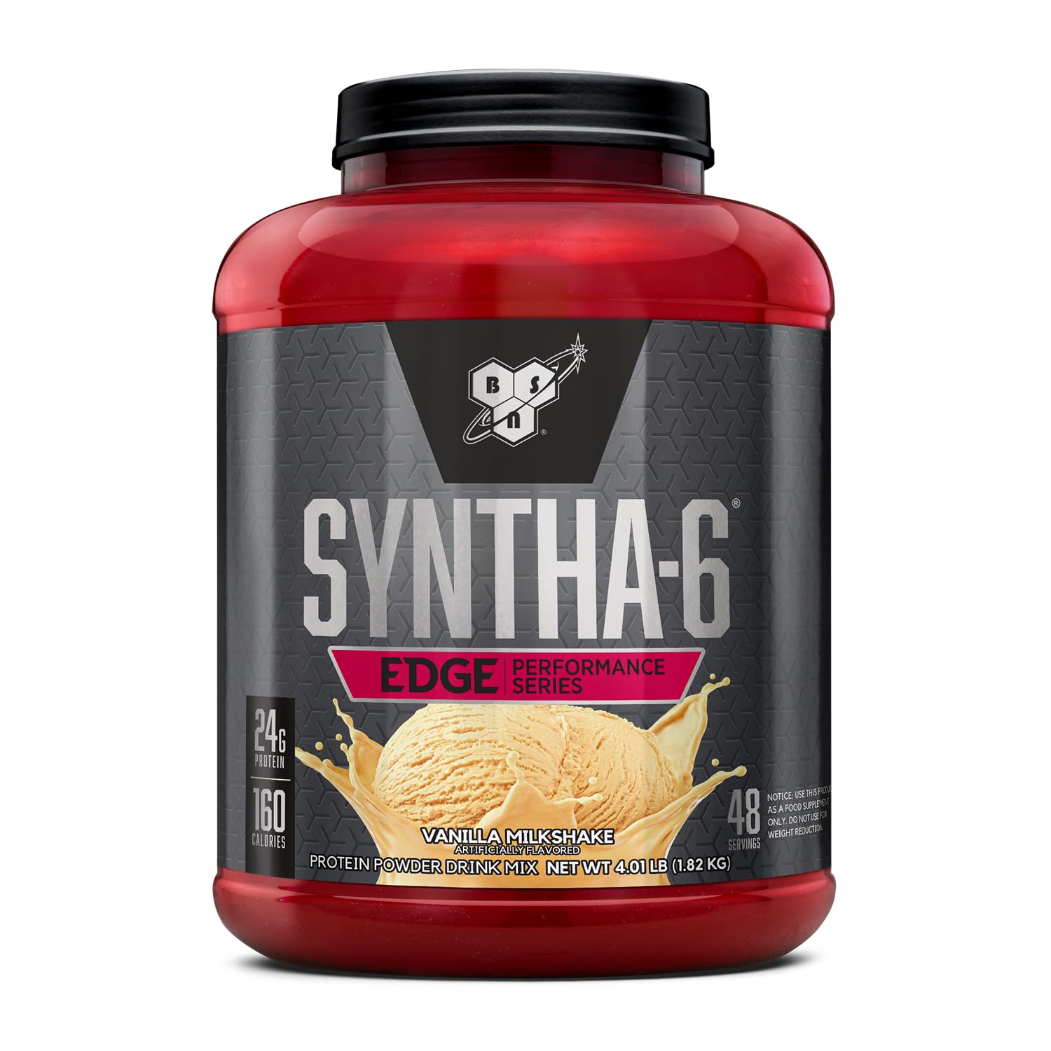 BSN cucharada medidora con SYNTHA-6 EDGE indicando porción precisa