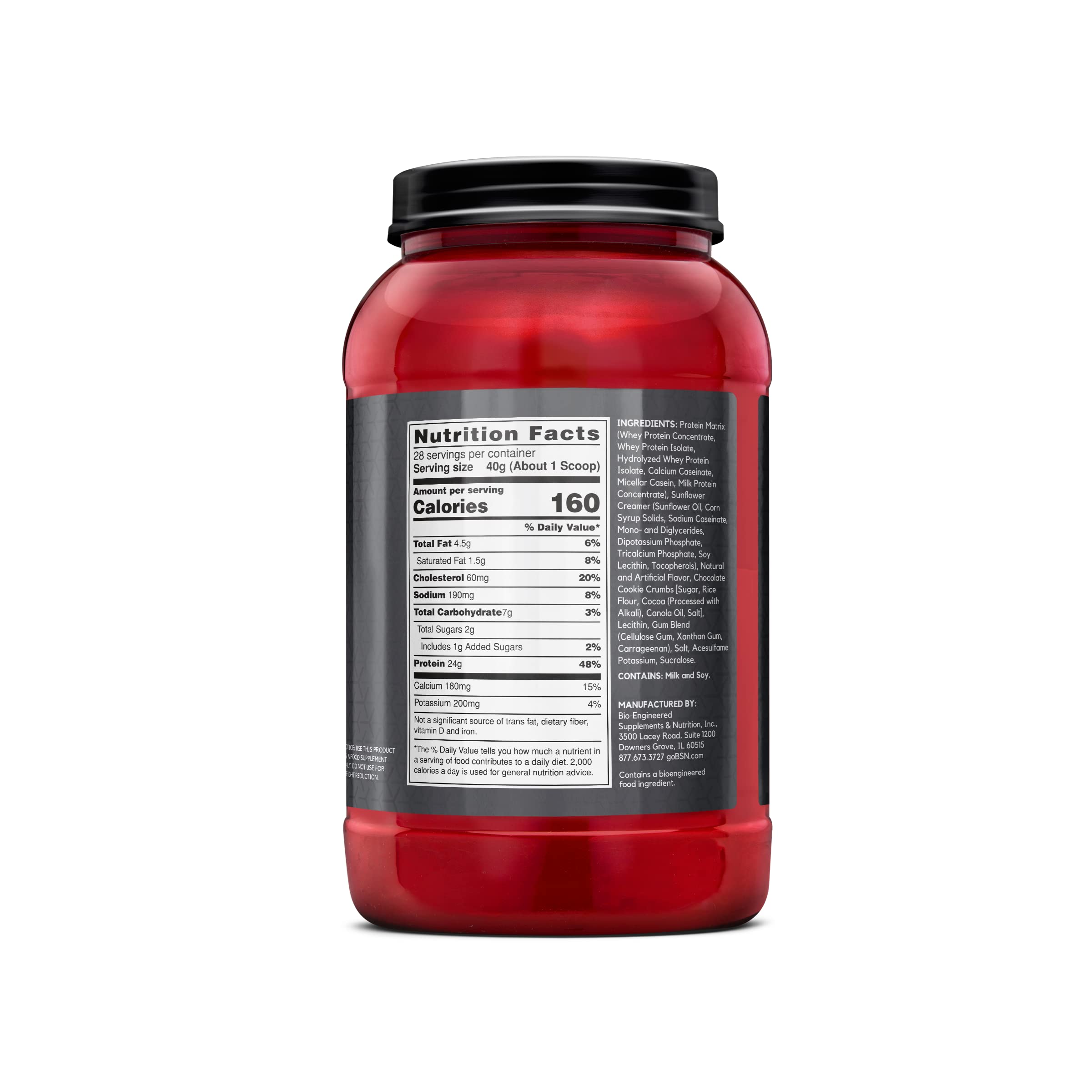 BSN servicio servido con leche para textura rica y mayor contenido calórico opcional