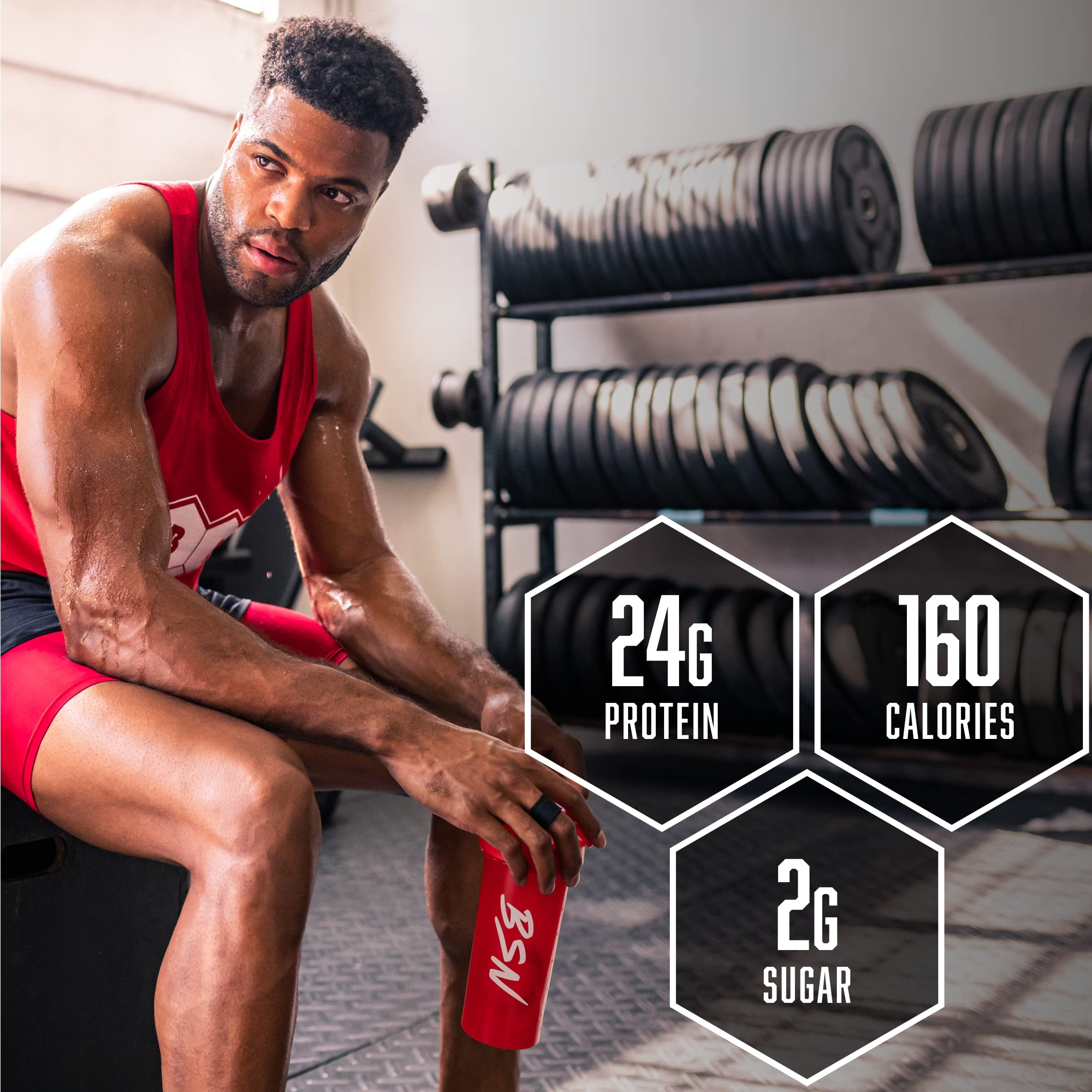 BSN vaso servido con SYNTHA-6 EDGE chocolate aspecto tipo milkshake