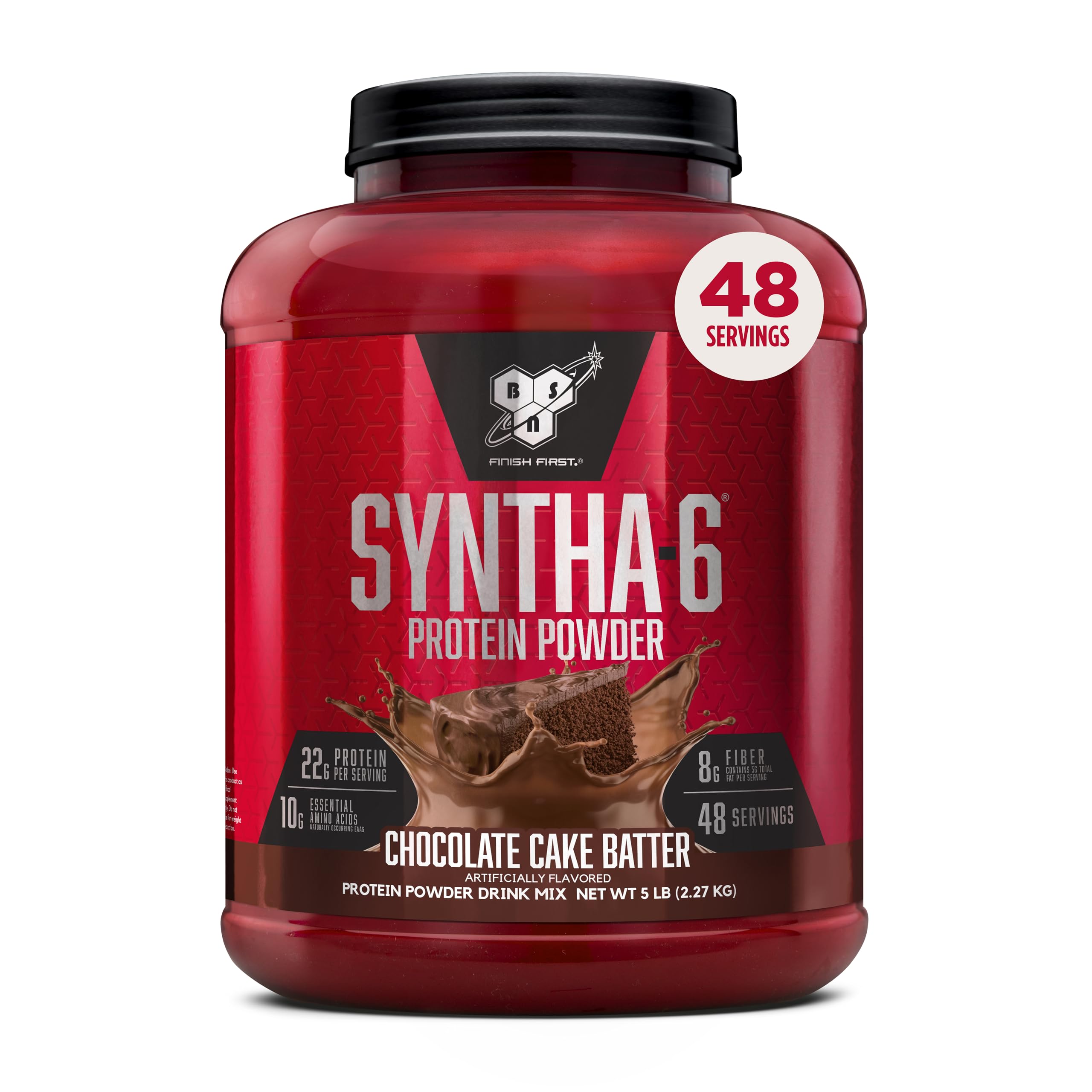 BSN envase frontal de SYNTHA-6 mostrando etiqueta y sabor