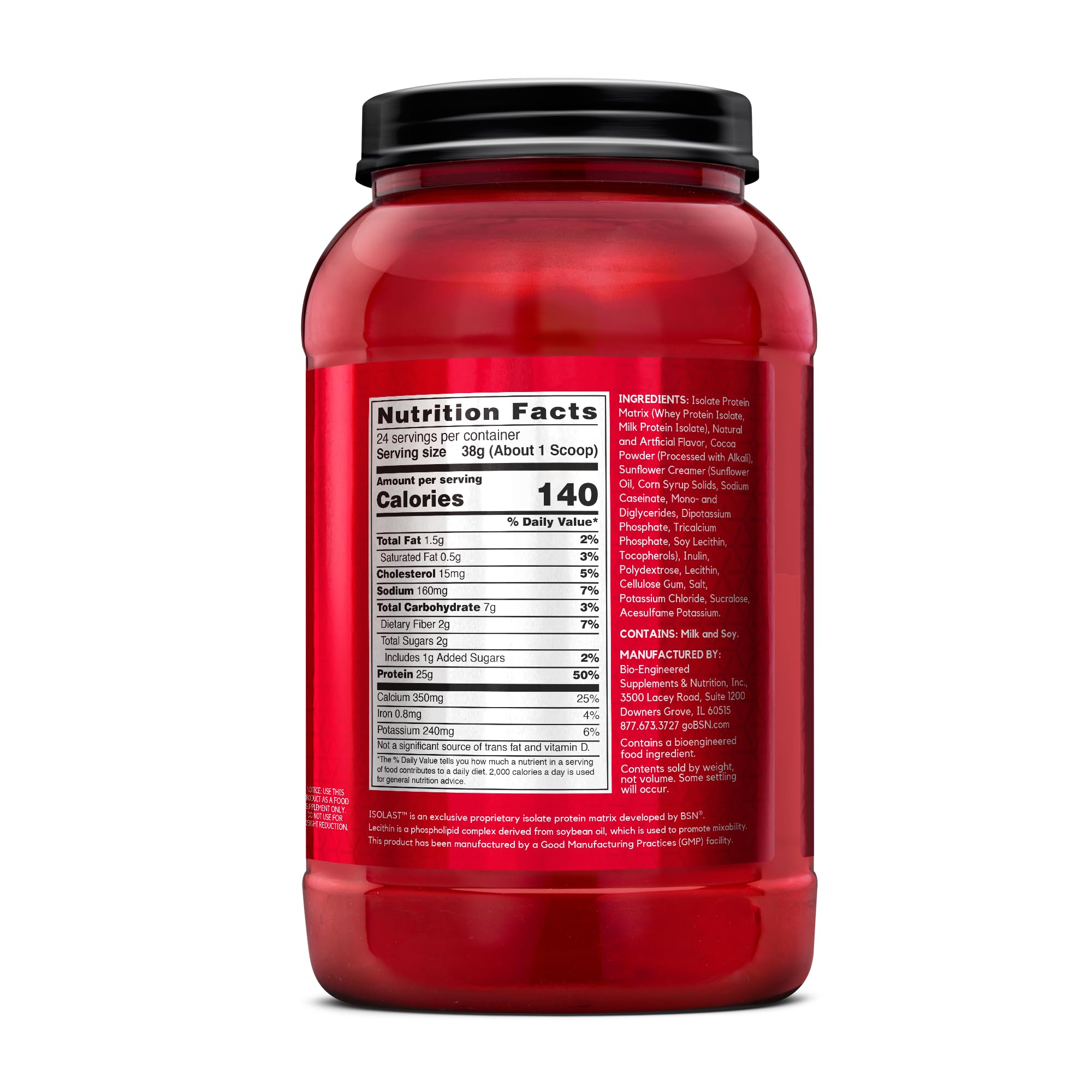 BSN ingredientes en primer plano, transparencia y calidad