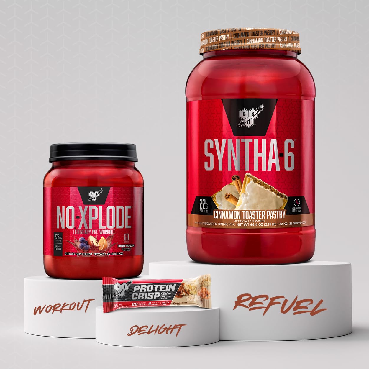 BSN cuchara medidora con polvo, indica porción exacta por servicio