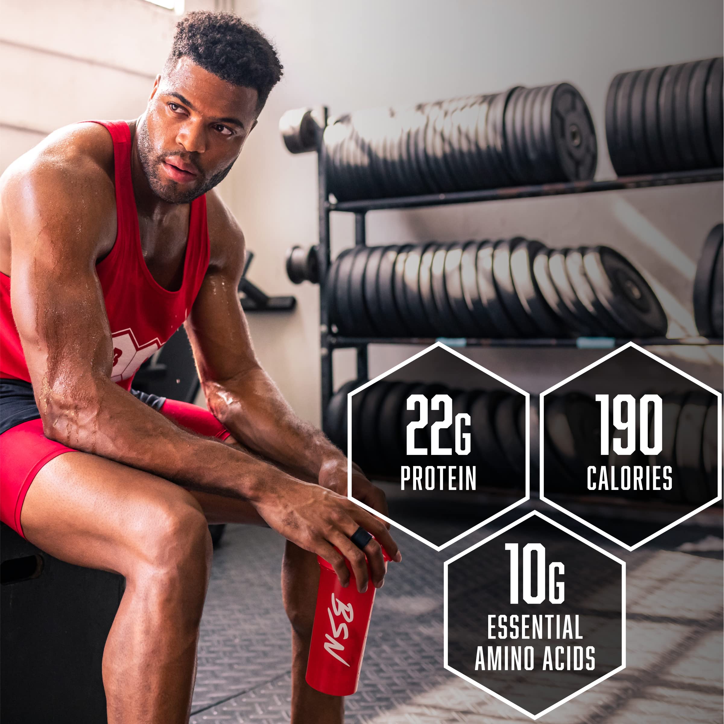 BSN primer plano del polvo mostrando mezcla fina y calidad del producto