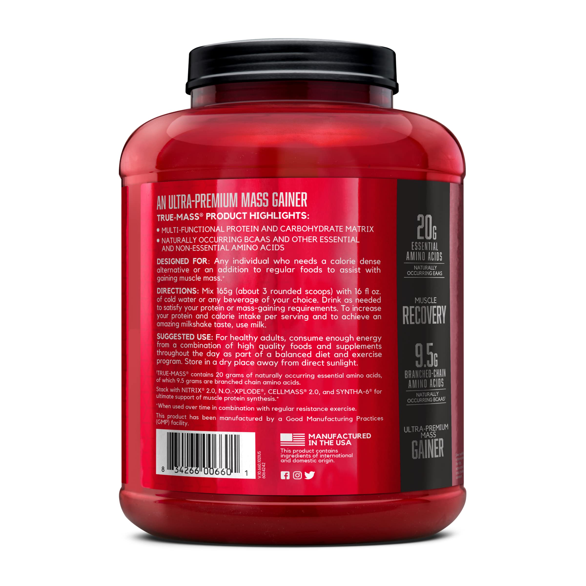 BSN TRUE-MASS integrado en desayuno energético para aumentar calorías
