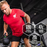 BSN TRUE-MASS etiqueta nutricional detalle con calorías y macros visibles