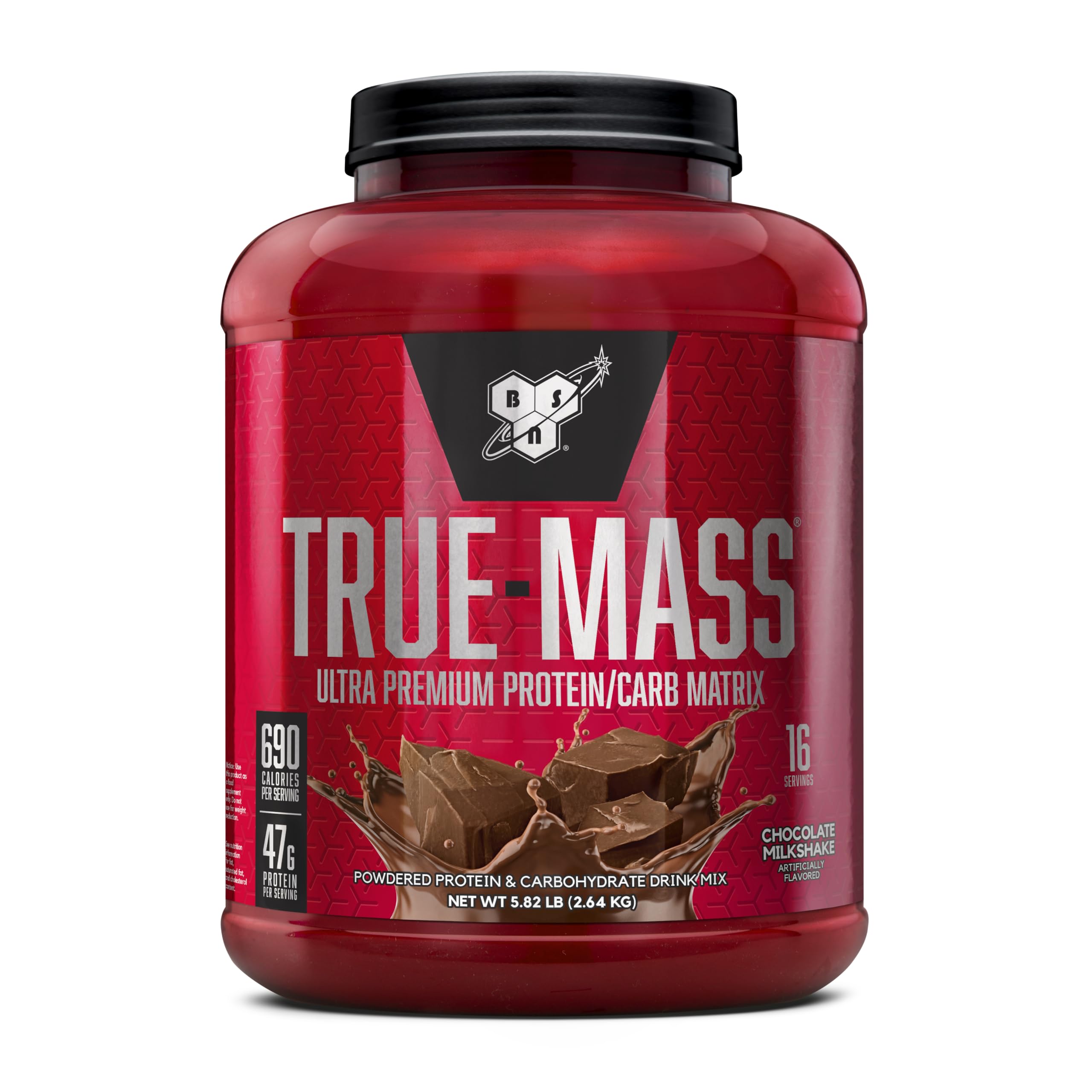 BSN TRUE-MASS frente del envase mostrando tamaño y marca como referencia