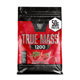 BSN envase frontal de TRUE-MASS mostrando tamaño y sabor