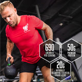 BSN mezcla de proteínas TRUE-MASS con ingredientes destacando variedad proteica