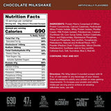 BSN TRUE-MASS vaso preparado sabor Chocolate Milkshake, bebida cremosa y energética