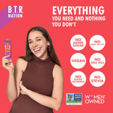 B.T.R. barra junto a café en mesa de desayuno para mañana activa y nutritiva