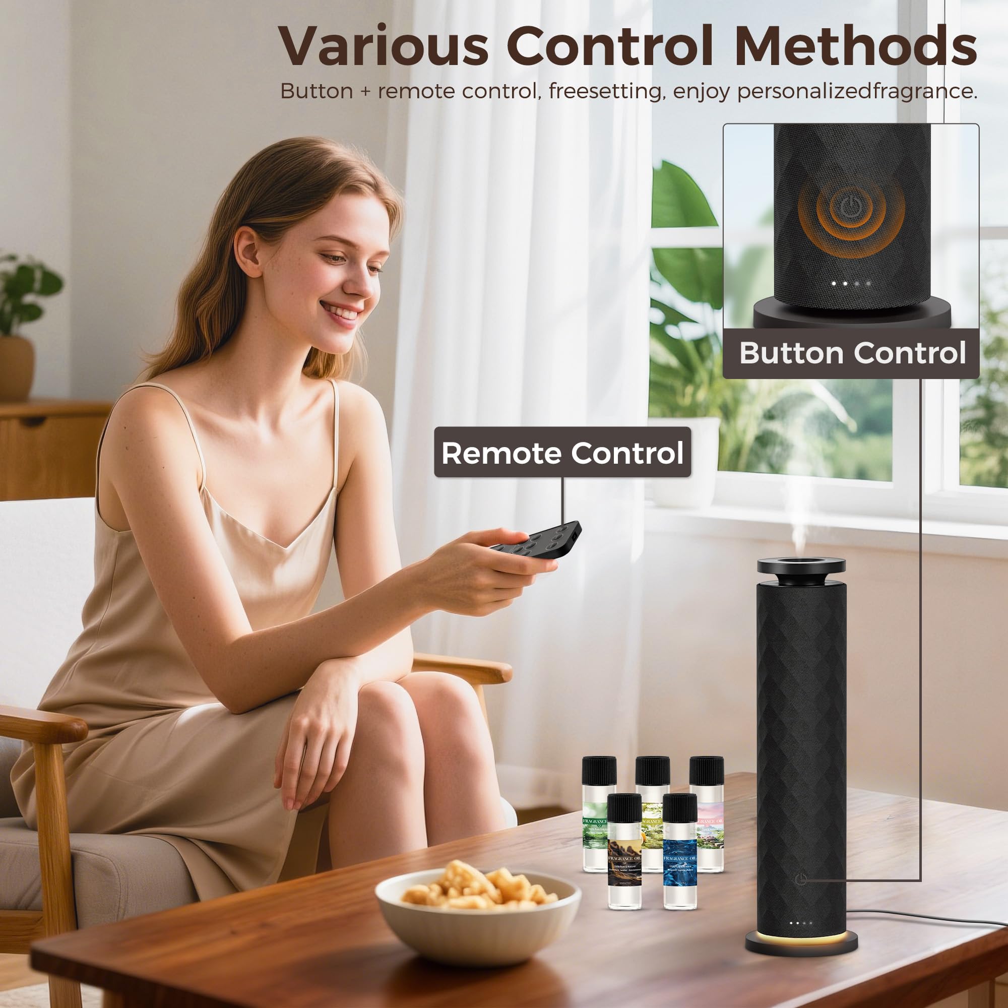 BUBLOC control remoto en mano para ajustar intensidad y temporizador