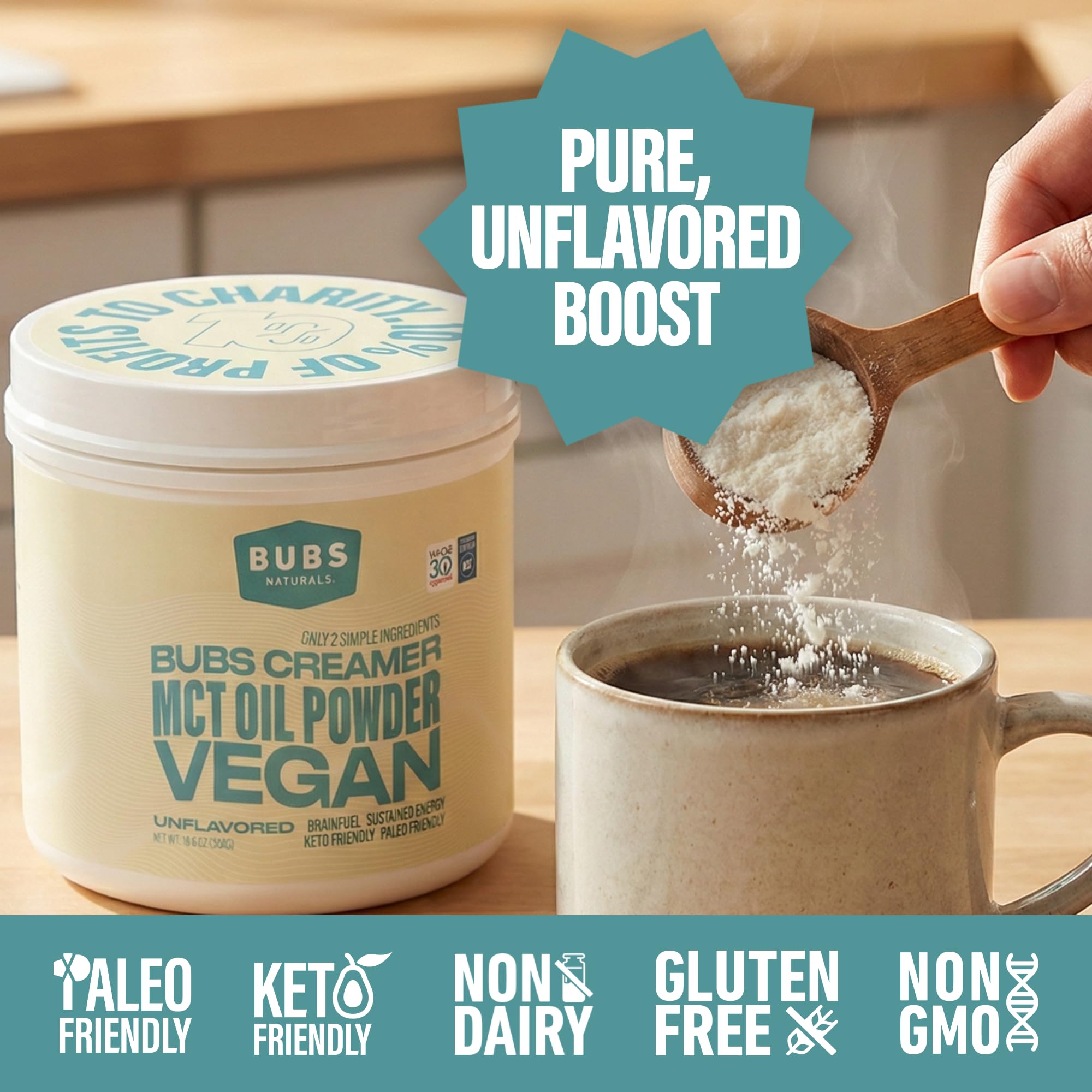 BUBS Naturals batido verde con MCT Powder para saciedad