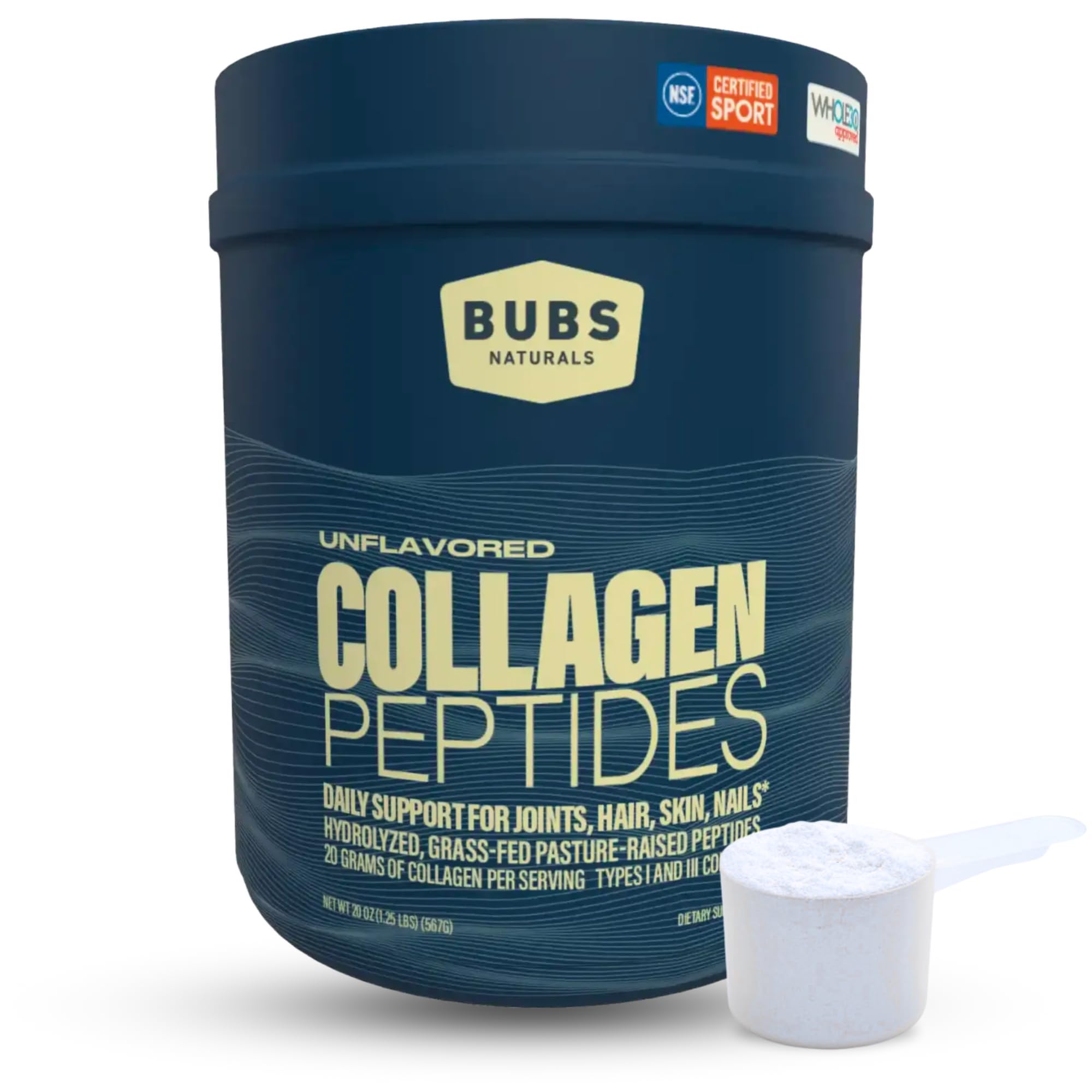 BUBS Naturals envase frontal mostrando el producto y beneficios visibles