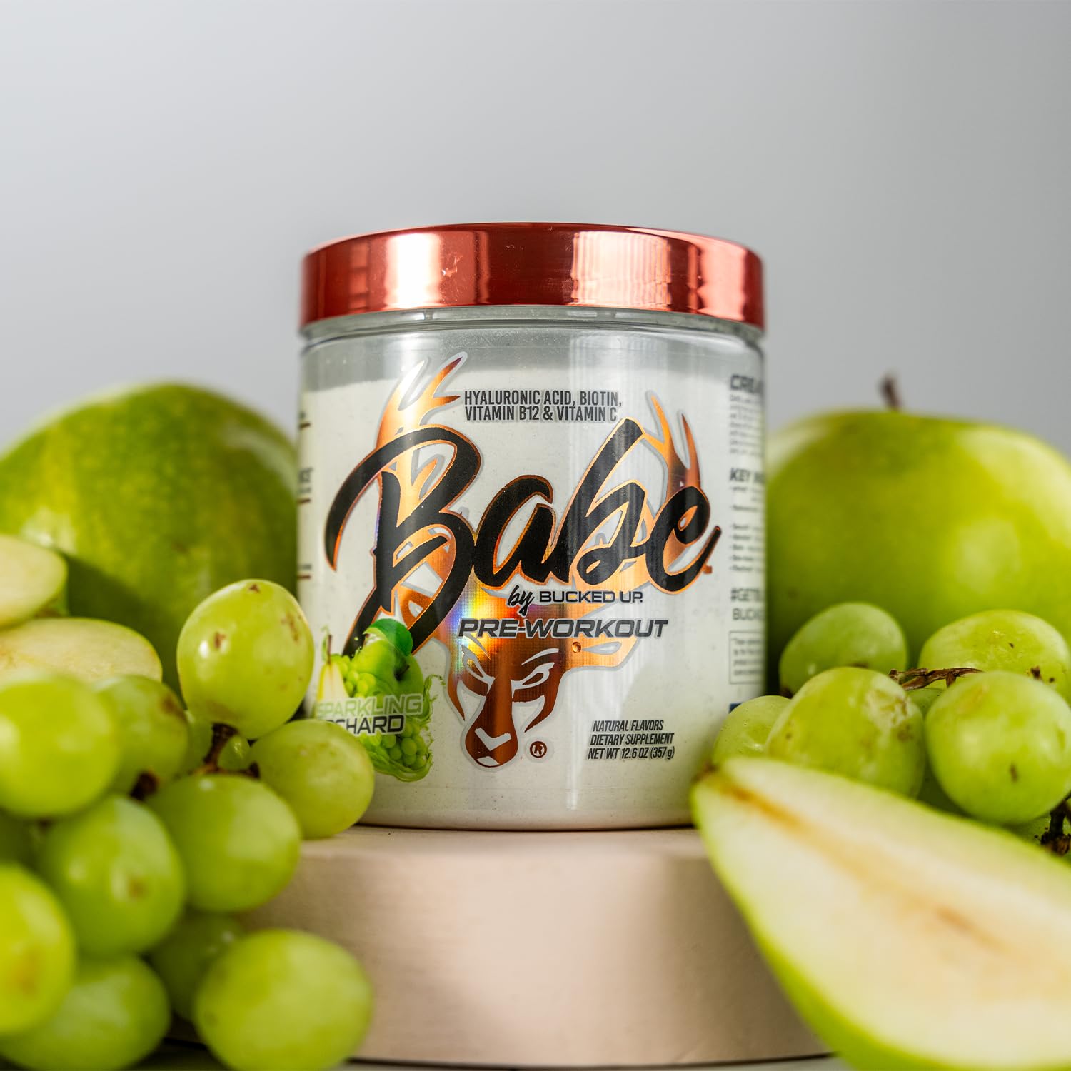 Bucked Up etiqueta nutricional Babe detalle ingredientes claves visibles