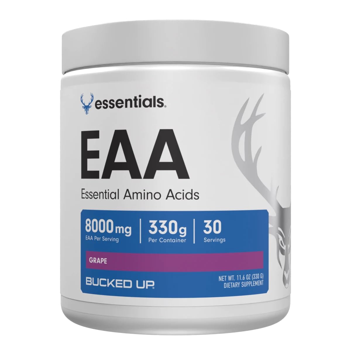 Bucked Up envase frontal mostrando etiqueta y beneficios claros