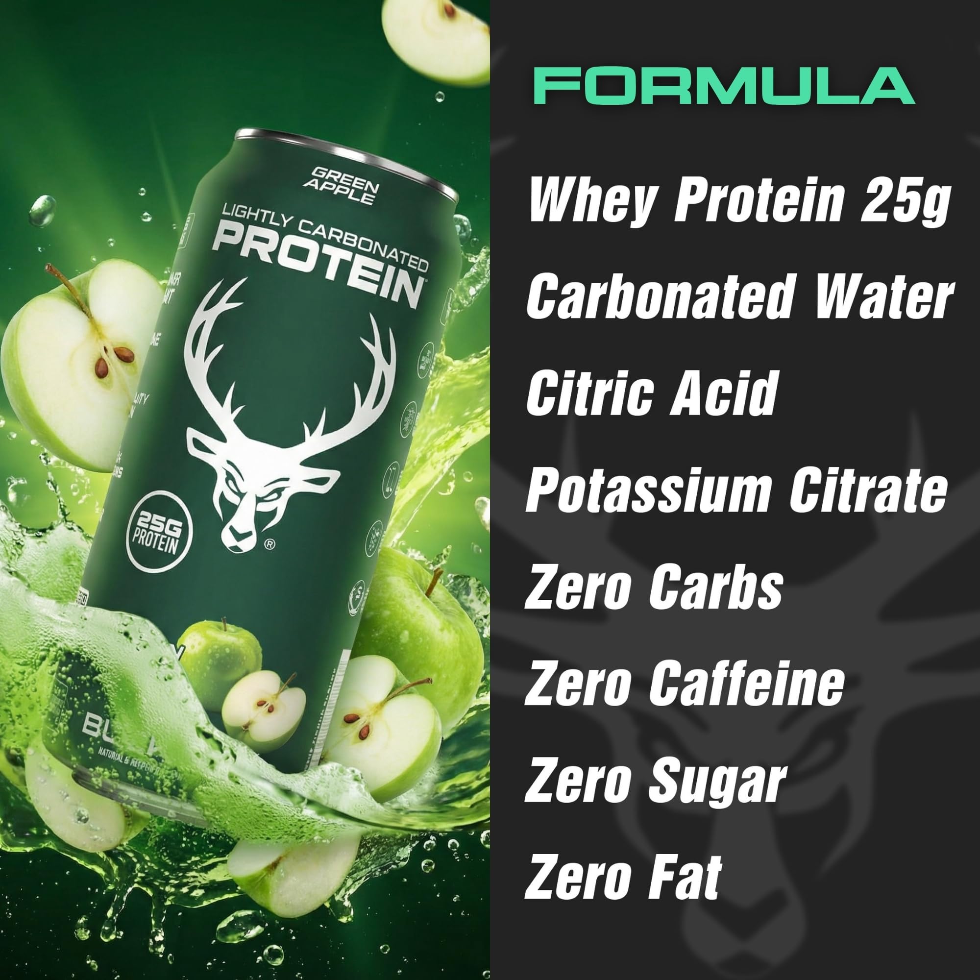 Bucked Up etiqueta y valores nutricionales para información clara de proteína