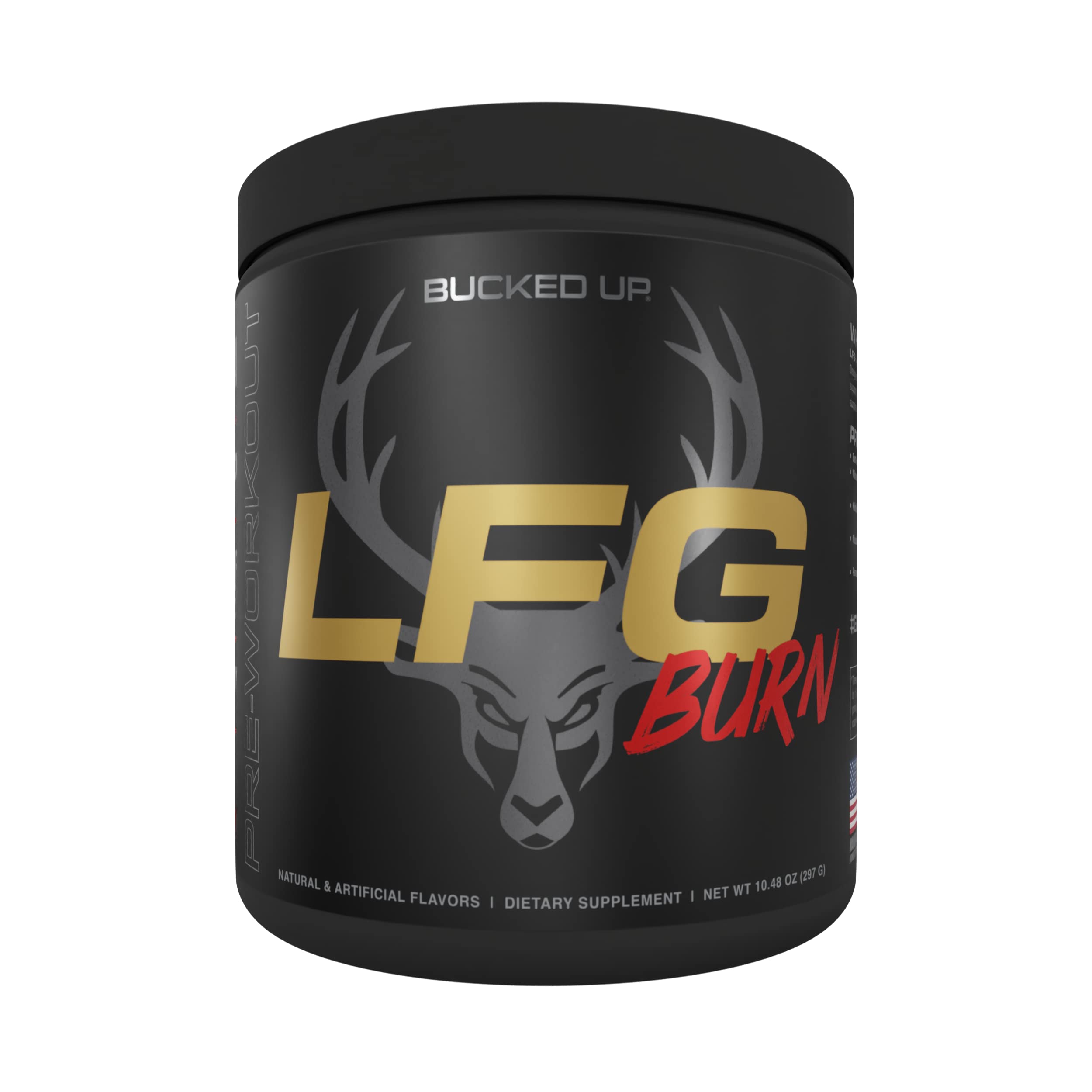 Bucked Up LFG frente del envase mostrando el diseño y beneficios