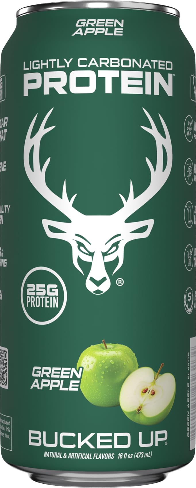 Bucked Up pack de 12 latas sobre mesa lista para almacenamiento conveniente