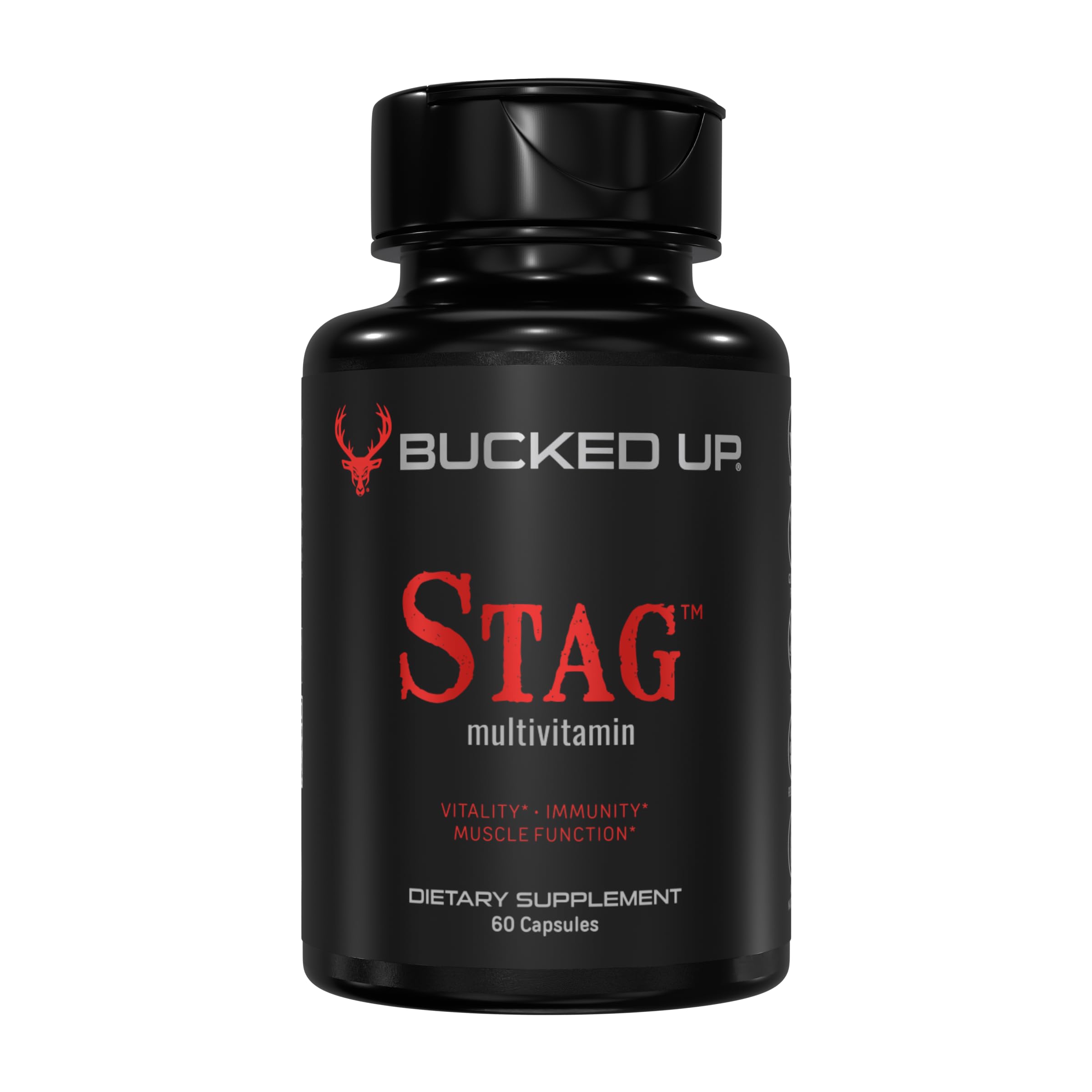 Bucked Up detalle de textura de cápsula, indica calidad y formulación premium