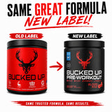 Bucked Up bebida Red Raz preparada en vaso mostrando color y apetecible energía