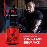 Bucked Up Woke atleta mezclando antes de entrenar beneficio enfoque