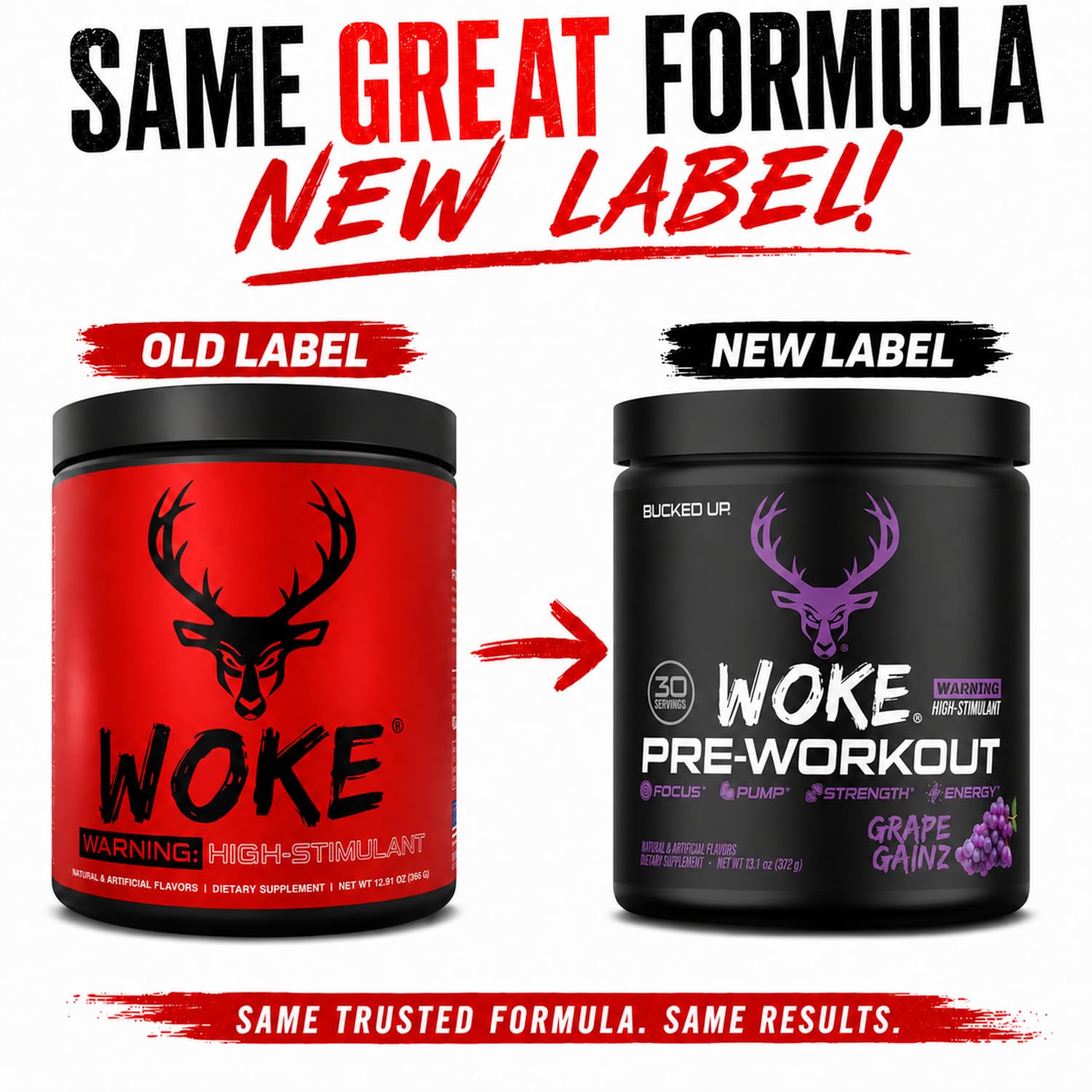 Bucked Up Woke bebida preparada en vaso, energía antes del entrenamiento