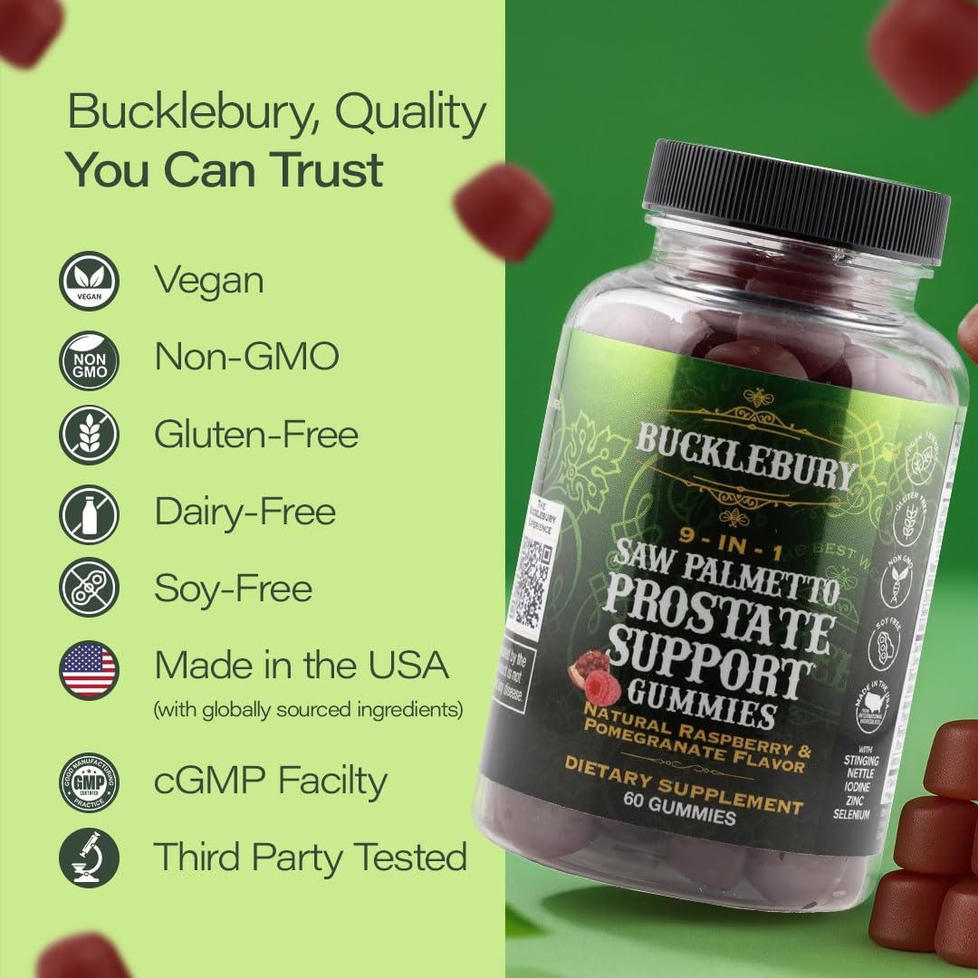 BUCKLEBURY gomitas con frambuesas y granadas, destaca sabor natural