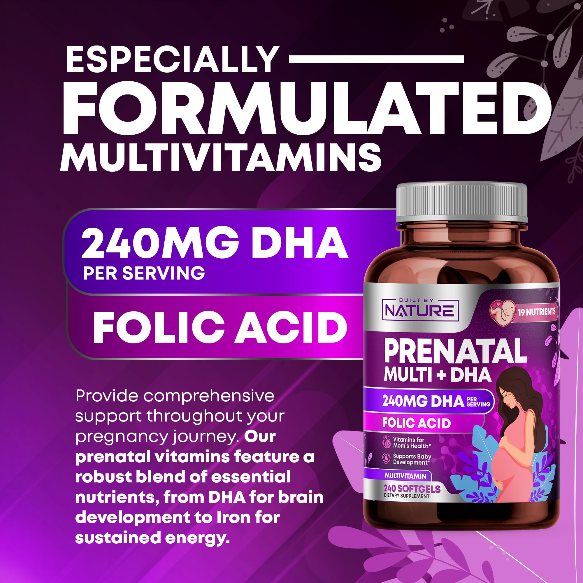 Built by Nature caja abierta con softgels ordenadas para visualización interna