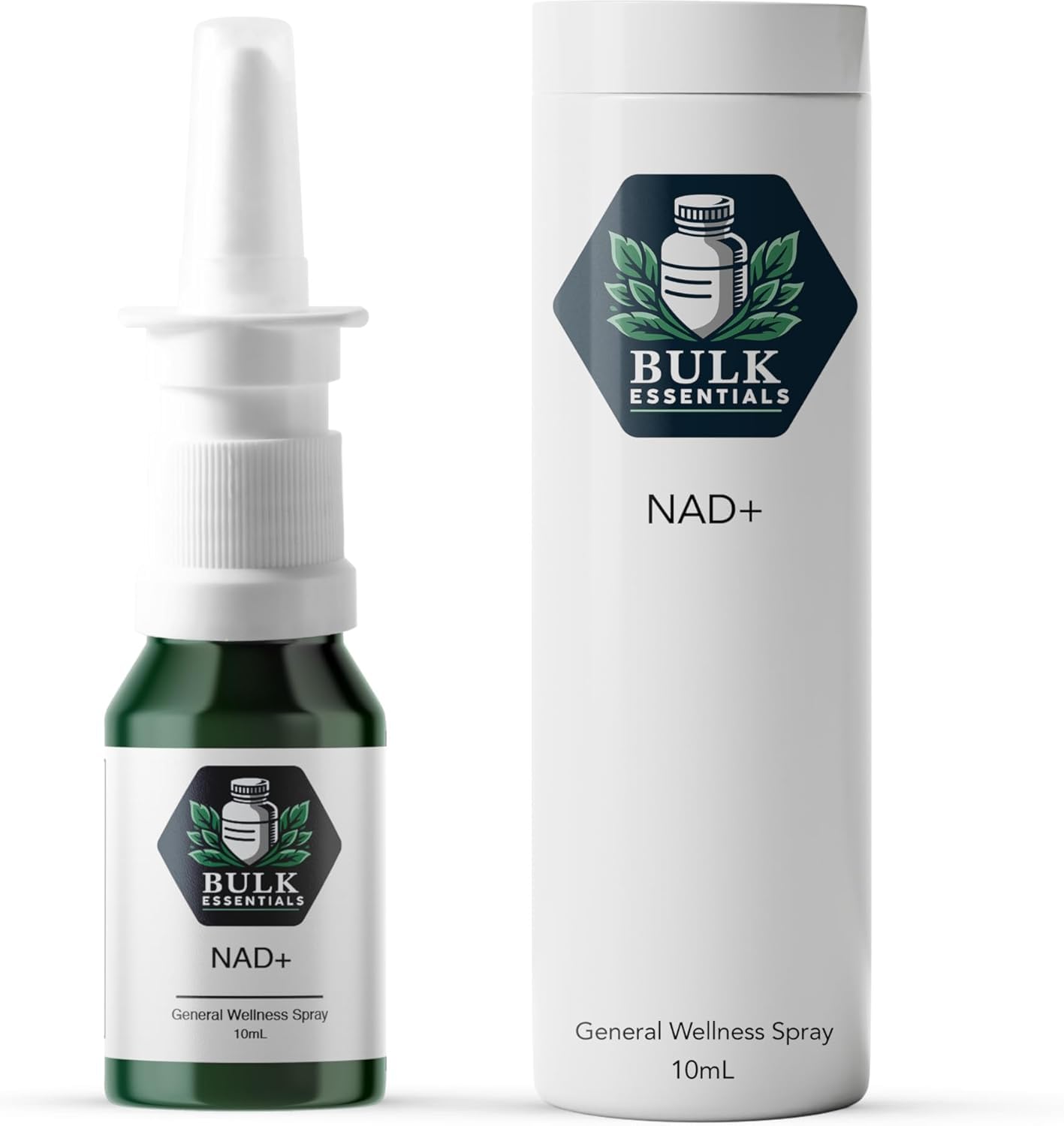 Bulk Essentials frasco frontal mostrando etiqueta clara y beneficio de dosificación