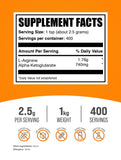 BulkSupplements polvo AAKG textura en primer plano para fácil mezcla