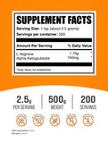 BulkSupplements AAKG textura en polvo detalle, fácil disolución y sin aditivos