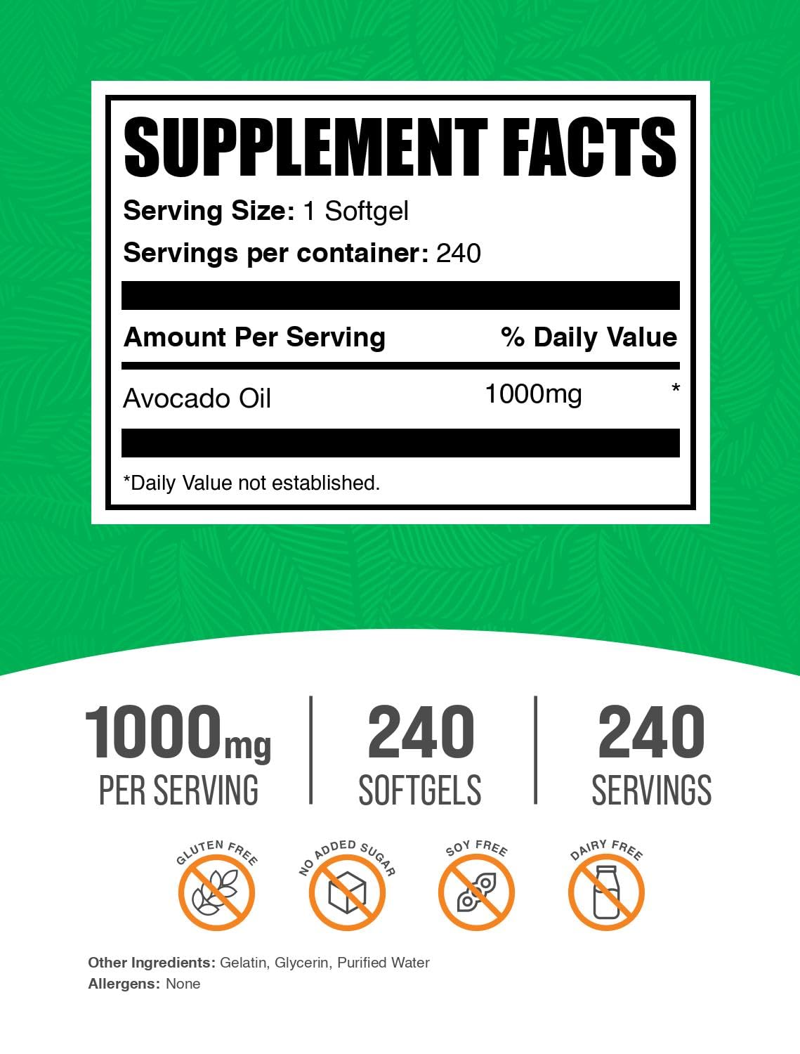 BulkSupplements primer plano de cápsula blanda mostrando textura y pureza