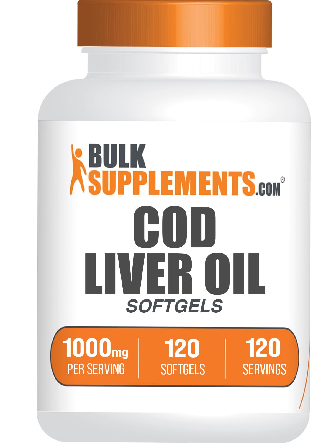 BulkSupplements envase frontal mostrando 120 cápsulas, conveniencia diaria