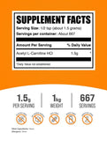 BulkSupplements polvo de ALCAR textura fina lista para mezclar fácilmente