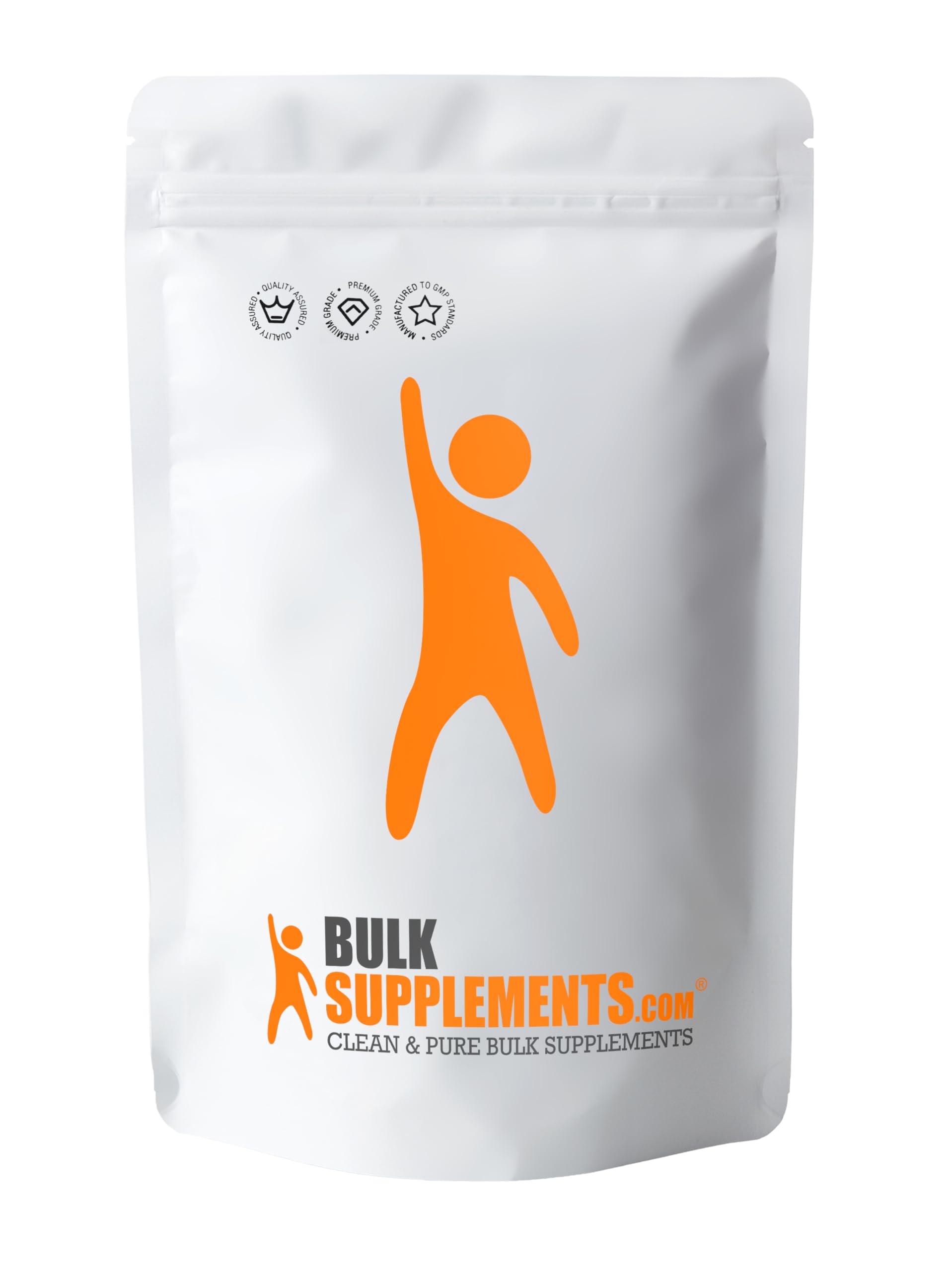 BulkSupplements polvo junto a objeto de escala, tamaño del envase visible