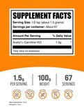 BulkSupplements detalle del polvo de ALCAR, textura fina para mezclar fácilmente