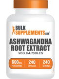 BulkSupplements vista frontal del envase que muestra etiqueta y dosis claramente