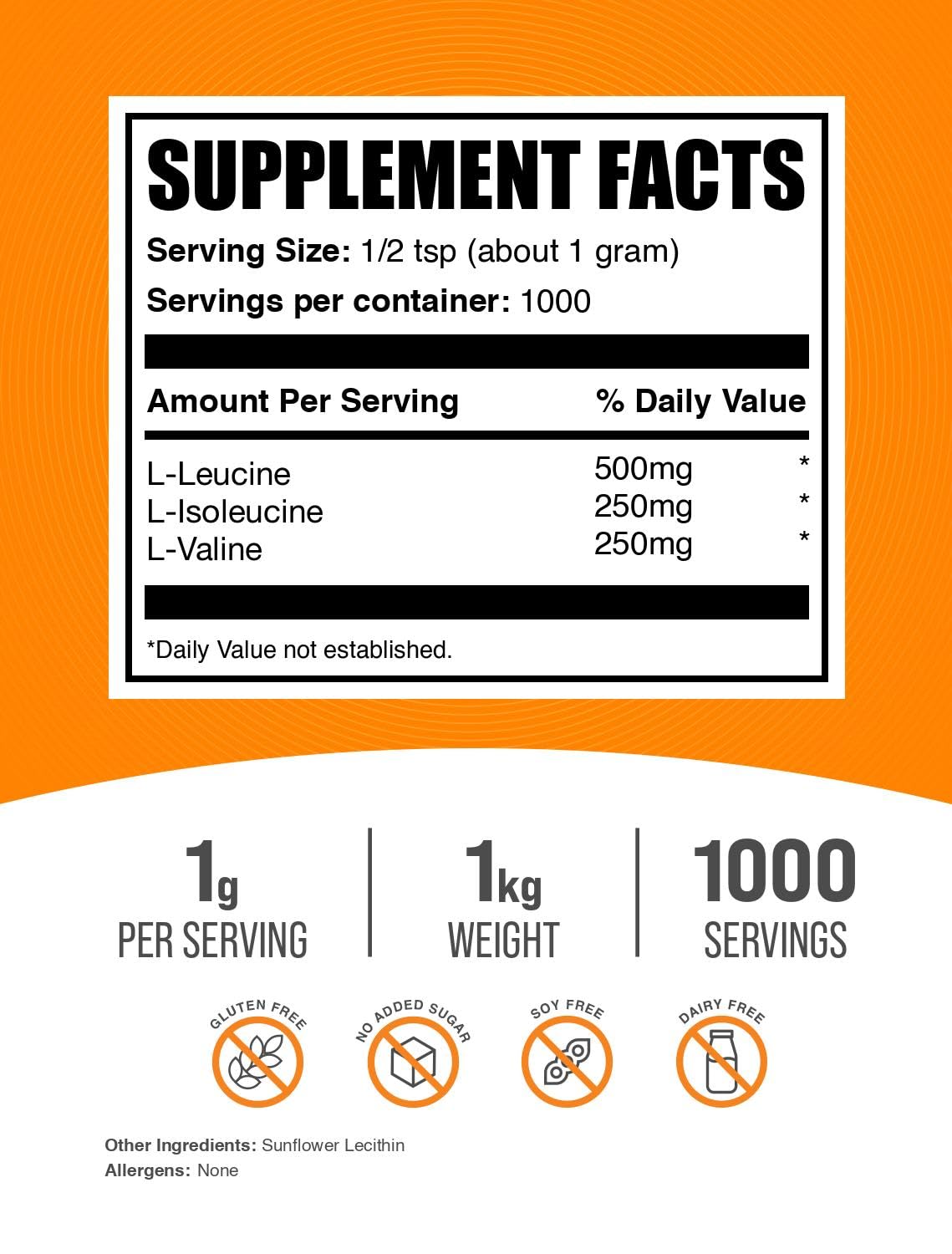 BulkSupplements detalle del polvo de BCAA, textura fina para mezclar fácilmente