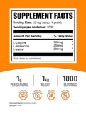 BulkSupplements detalle del polvo de BCAA, textura fina para mezclar fácilmente